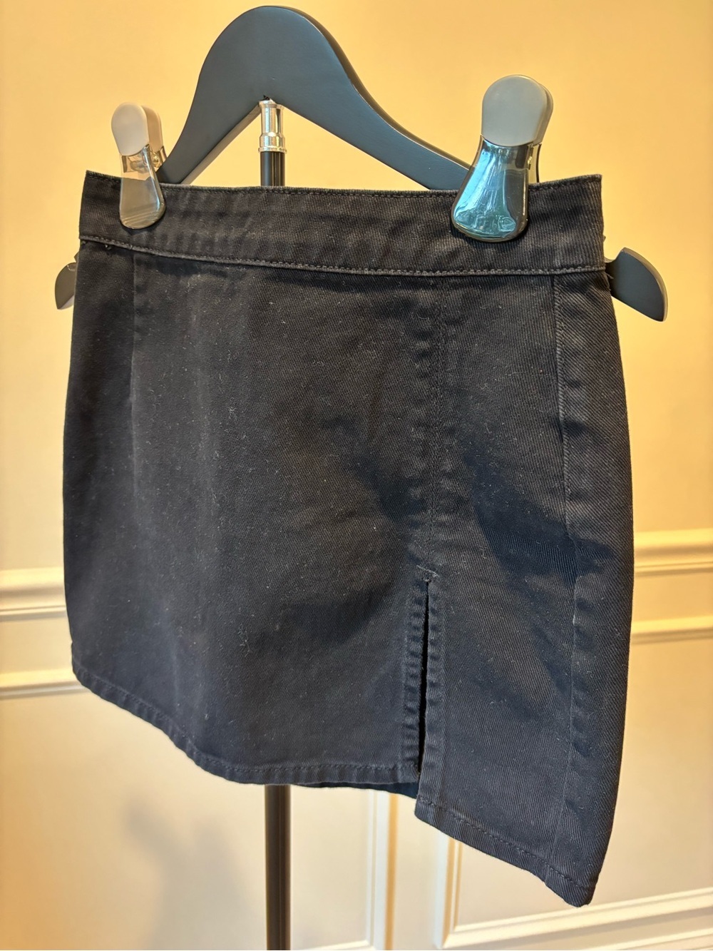 Lioness Black Mini Skirt with Front Slit Detail - Picture 2 of 5